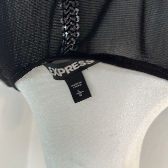 Express - Black Sequined Top sz L - Picture 5 of 5